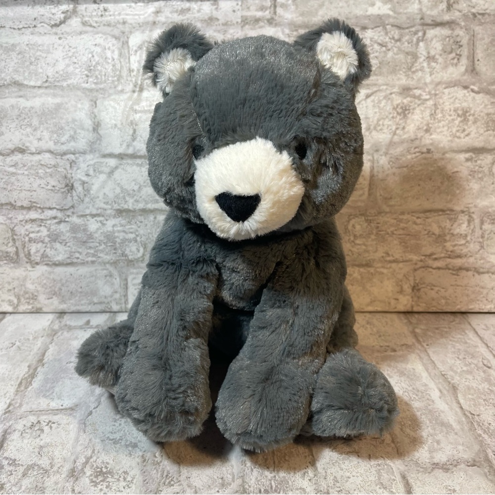 Lambs & Ivy Woodland Forest Oscar Plush Bear Gray & White 10”